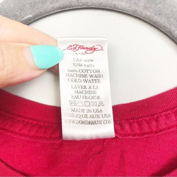 ED HARDY CHRISTIAN AUDIGIER | Eagle Red Short Sleeve Tee Unisex Size Small - Picture 8 of 10